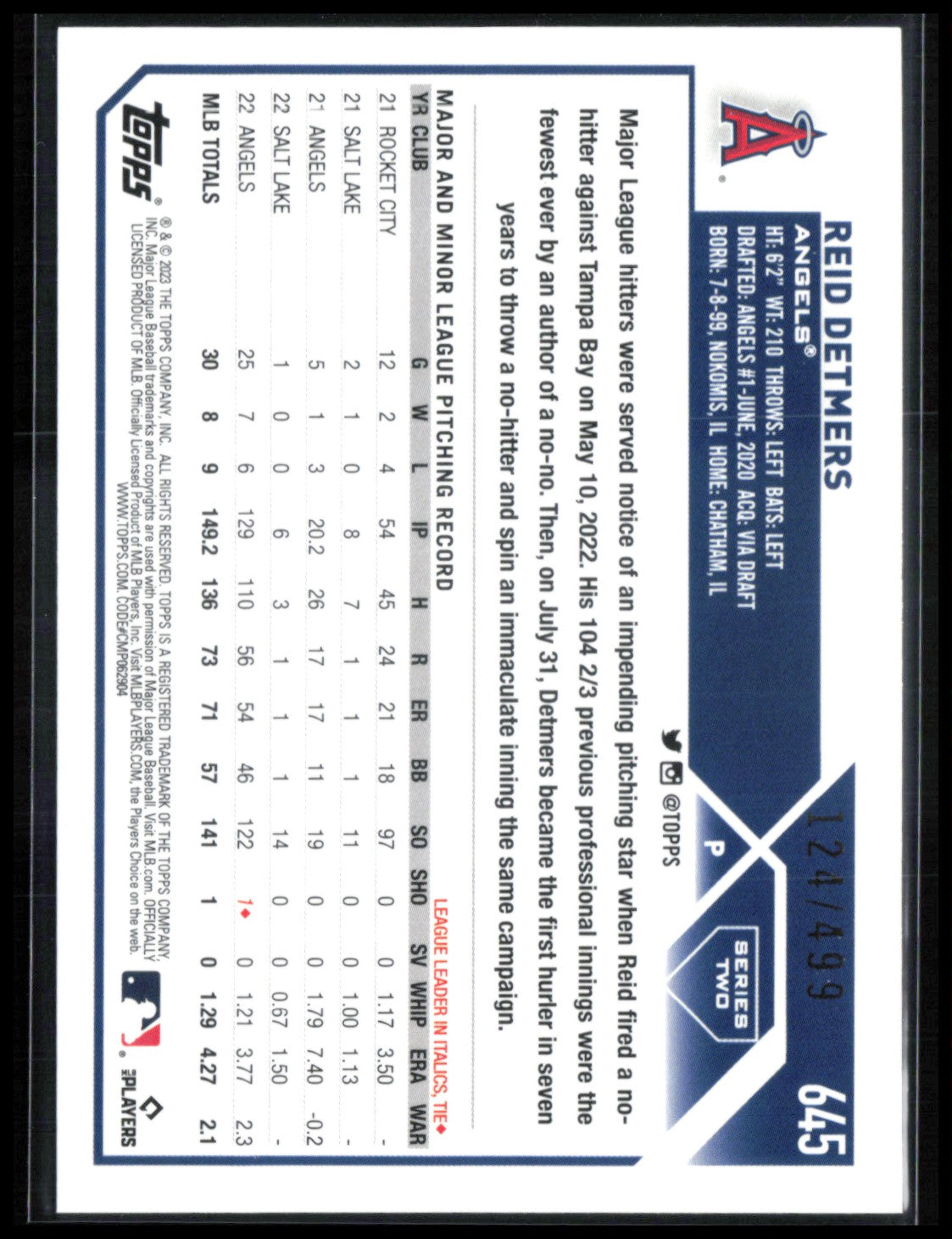 Reid Detmers Green Foil /499