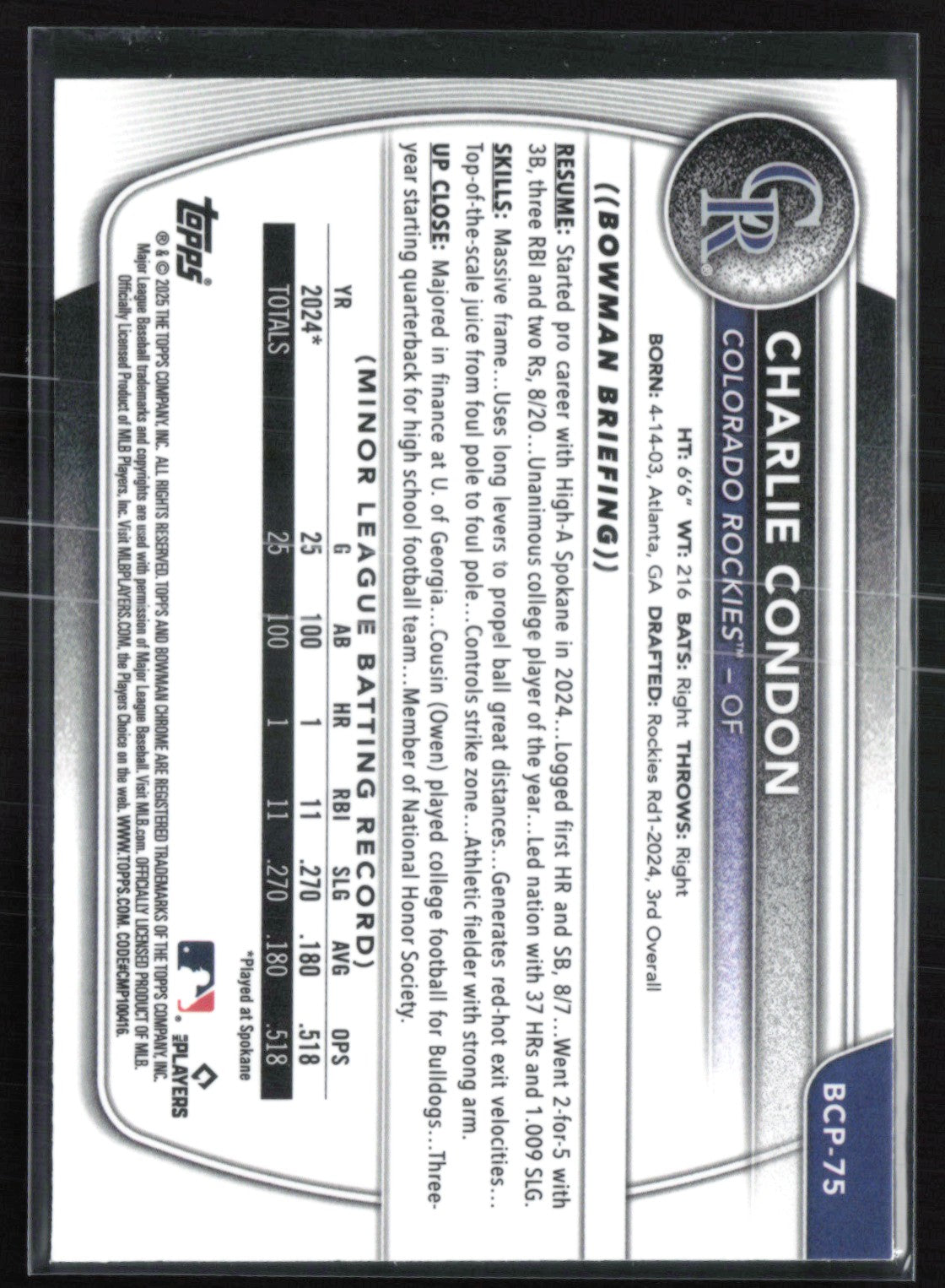 Charlie Condon 1st Bowman