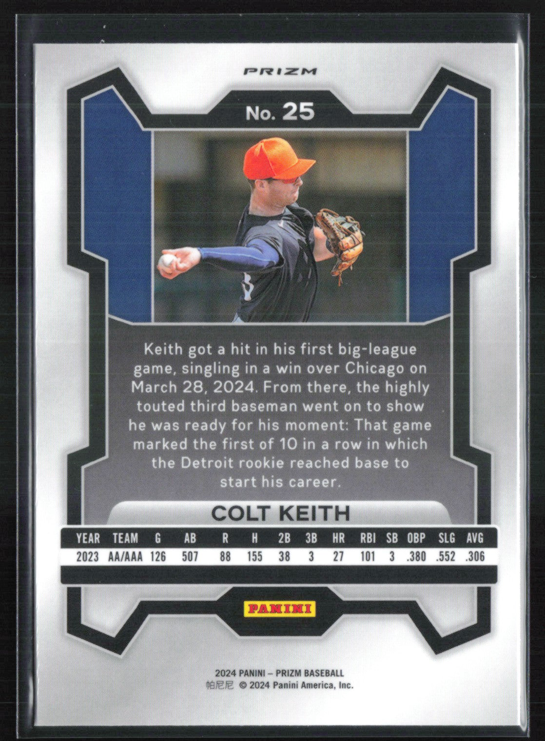 Colt Keith RC Silver Prizm