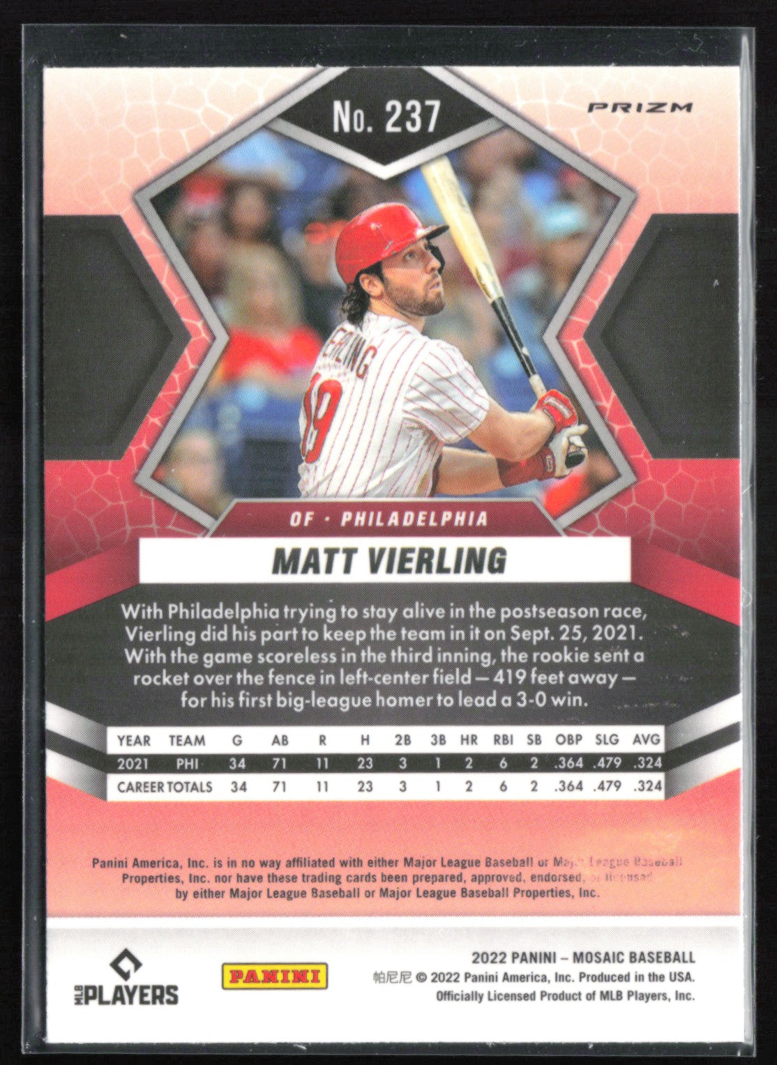 Matt Vierling RC Green Mosaic