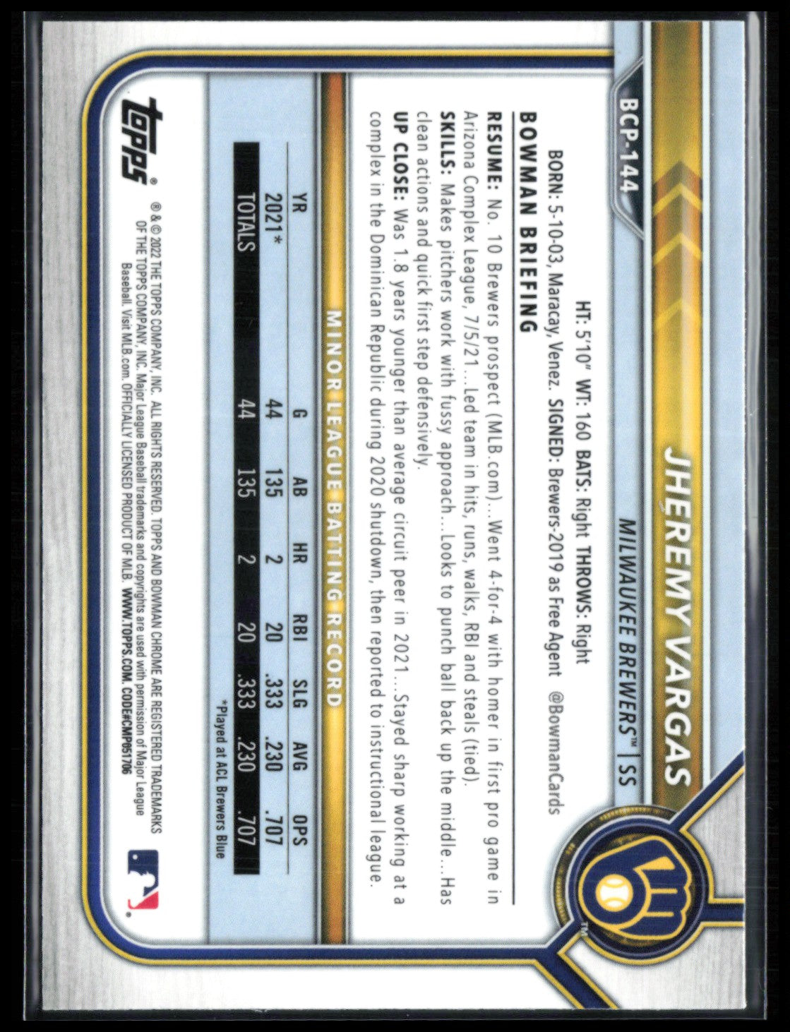 Jheremy Vargas 1st Bowman