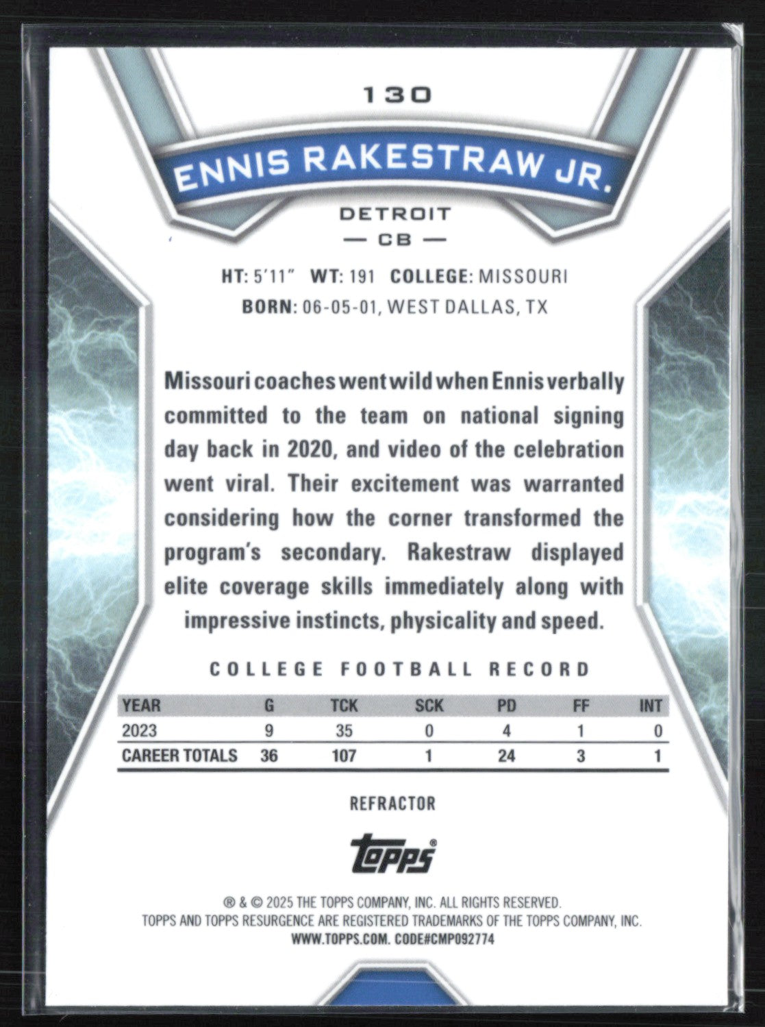 Ennis Rakestraw Jr. RC