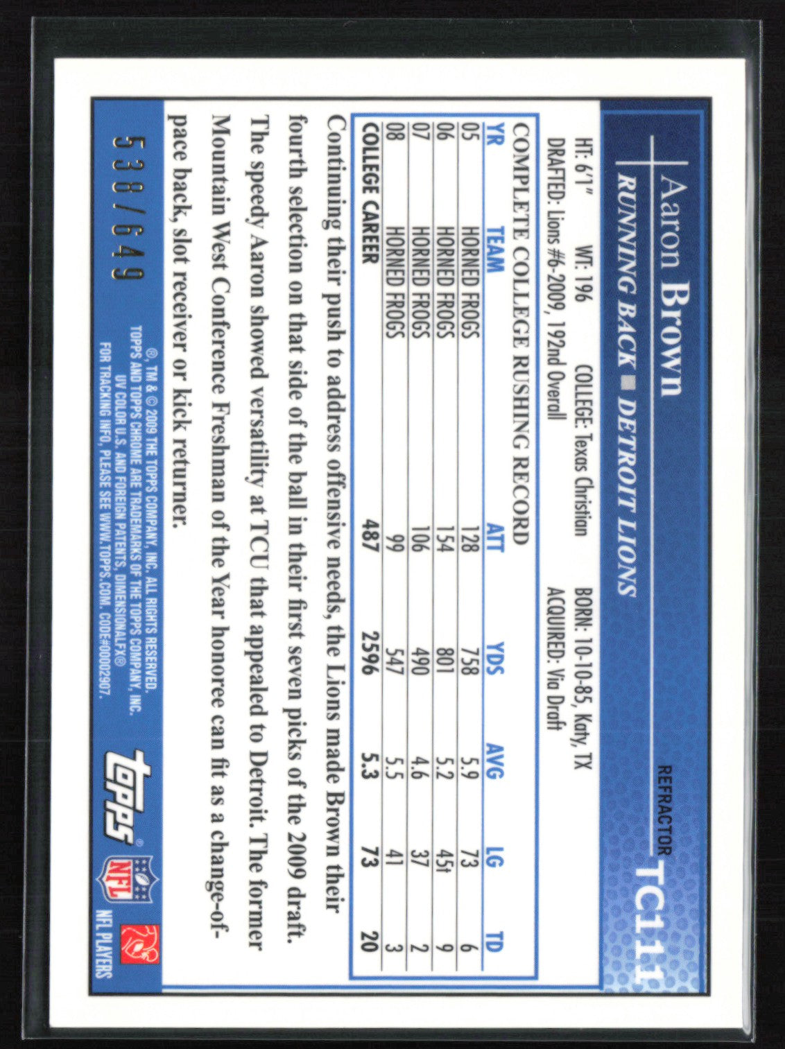 Aaron Brown RC /649