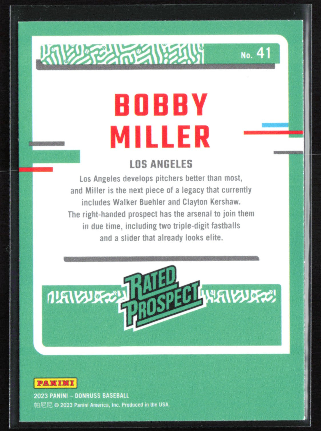 Bobby Miller Prospect Purple