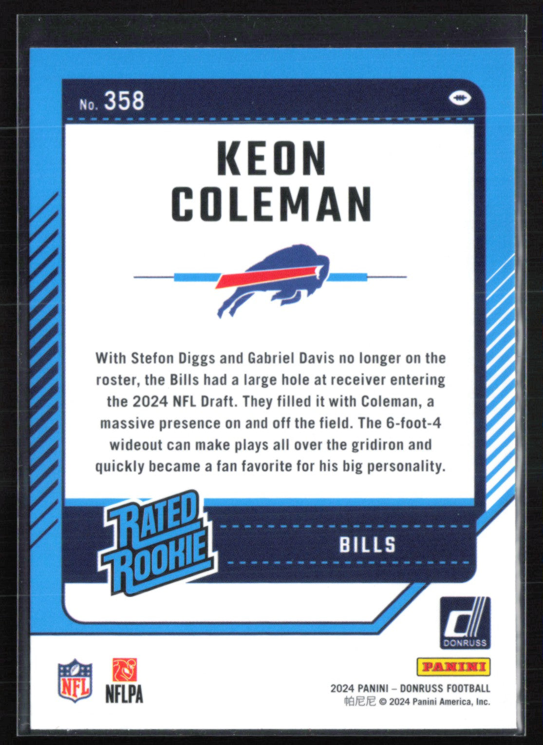 Keon Coleman RC Blue