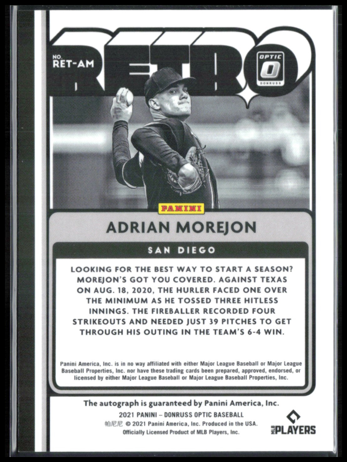 Adrian Morejon Auto Retro Series Signatures