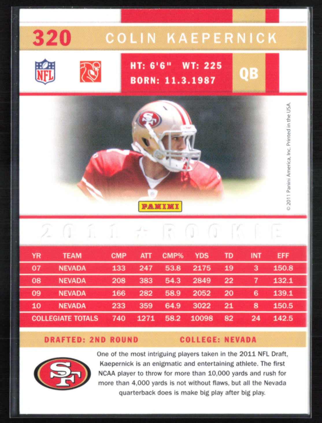 Colin Kaepernick RC 2011 Score