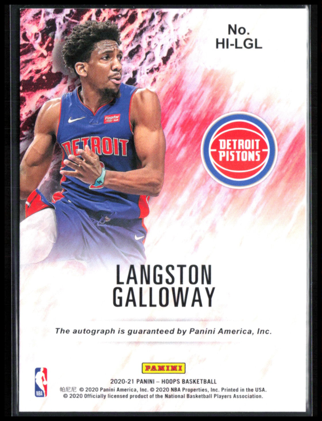 Langston Galloway Auto Hoops Ink 2020-21 HOops