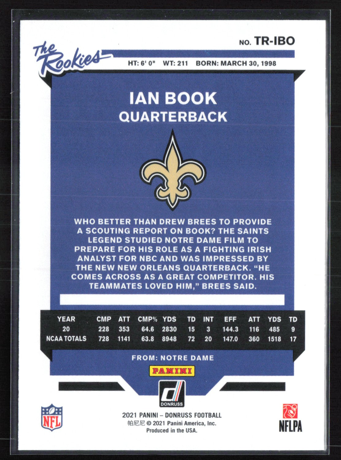 Ian Book RC The Rookies