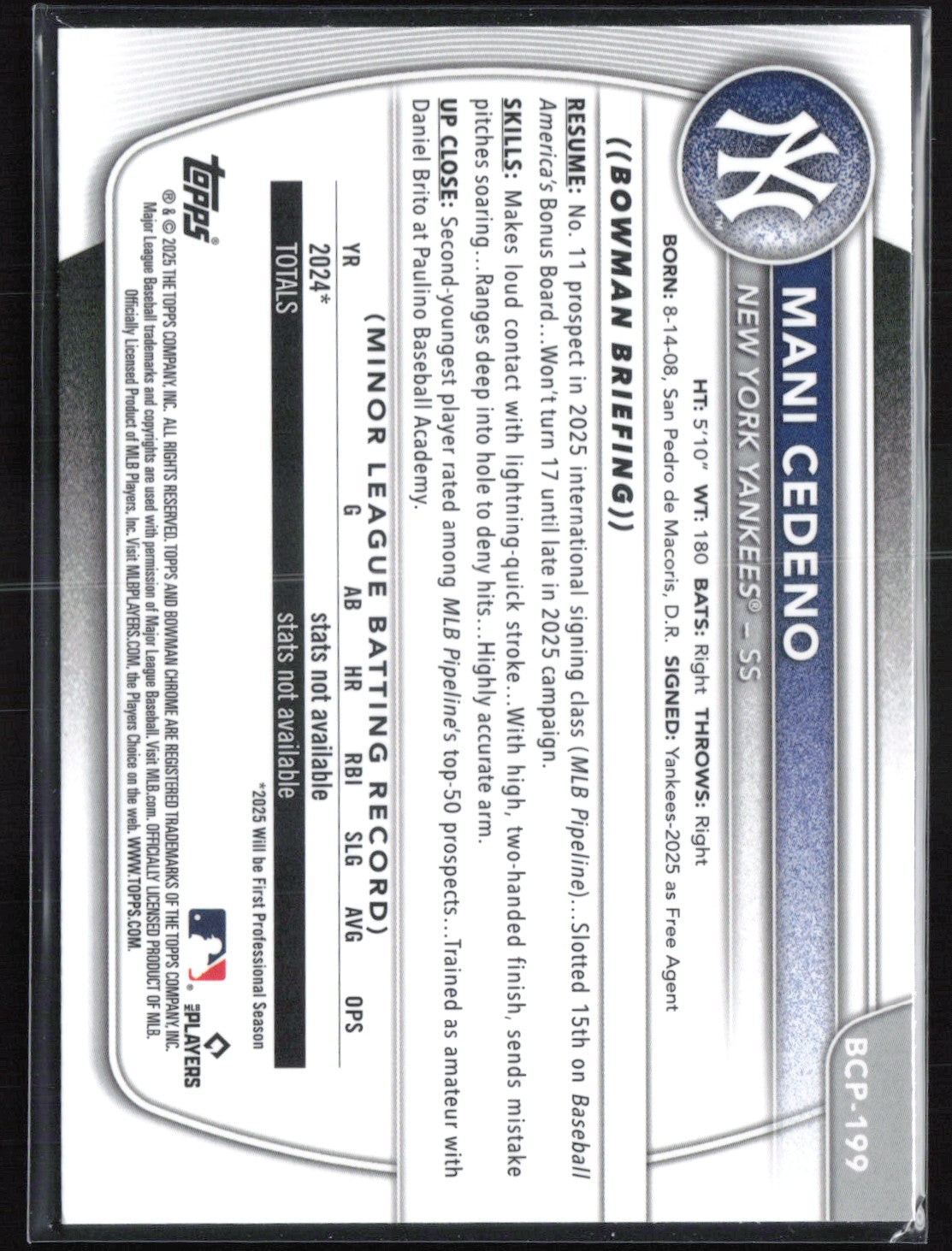 Mani Cedeno 1st Bowman Mojo