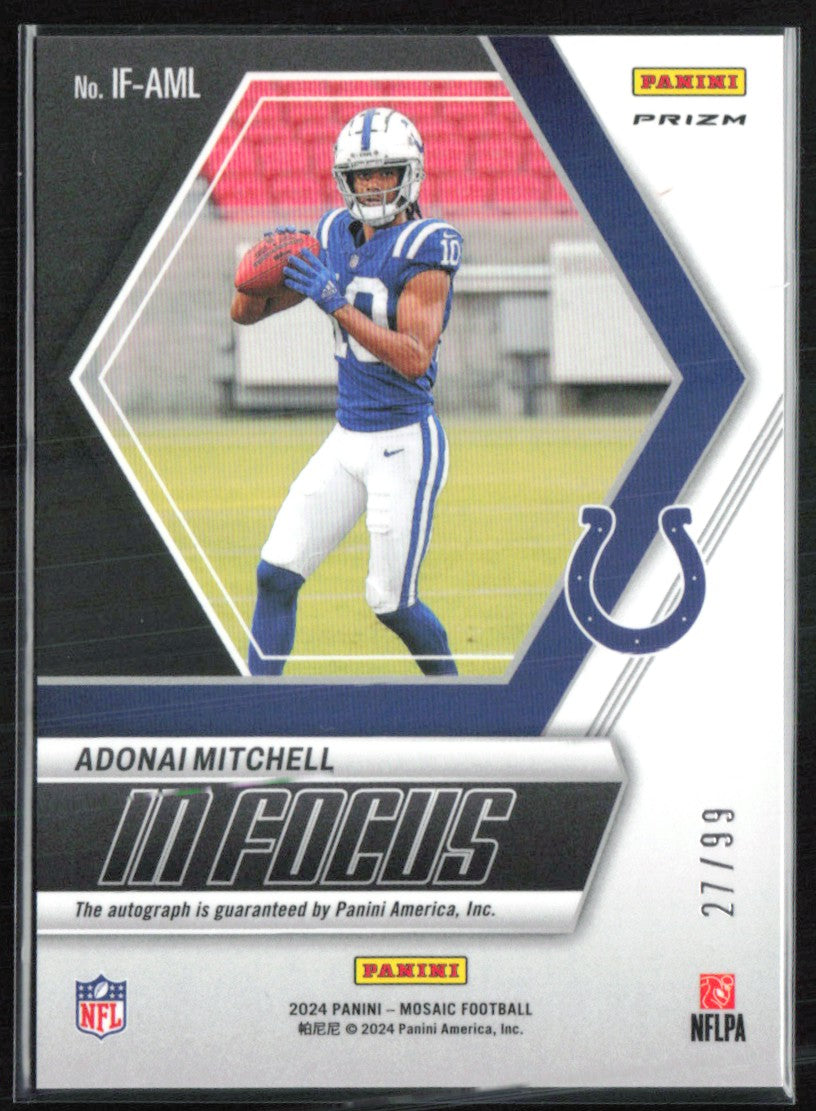 Adonai Mitchell RC Auto /99 Blue Mosaic In Focus Signatures