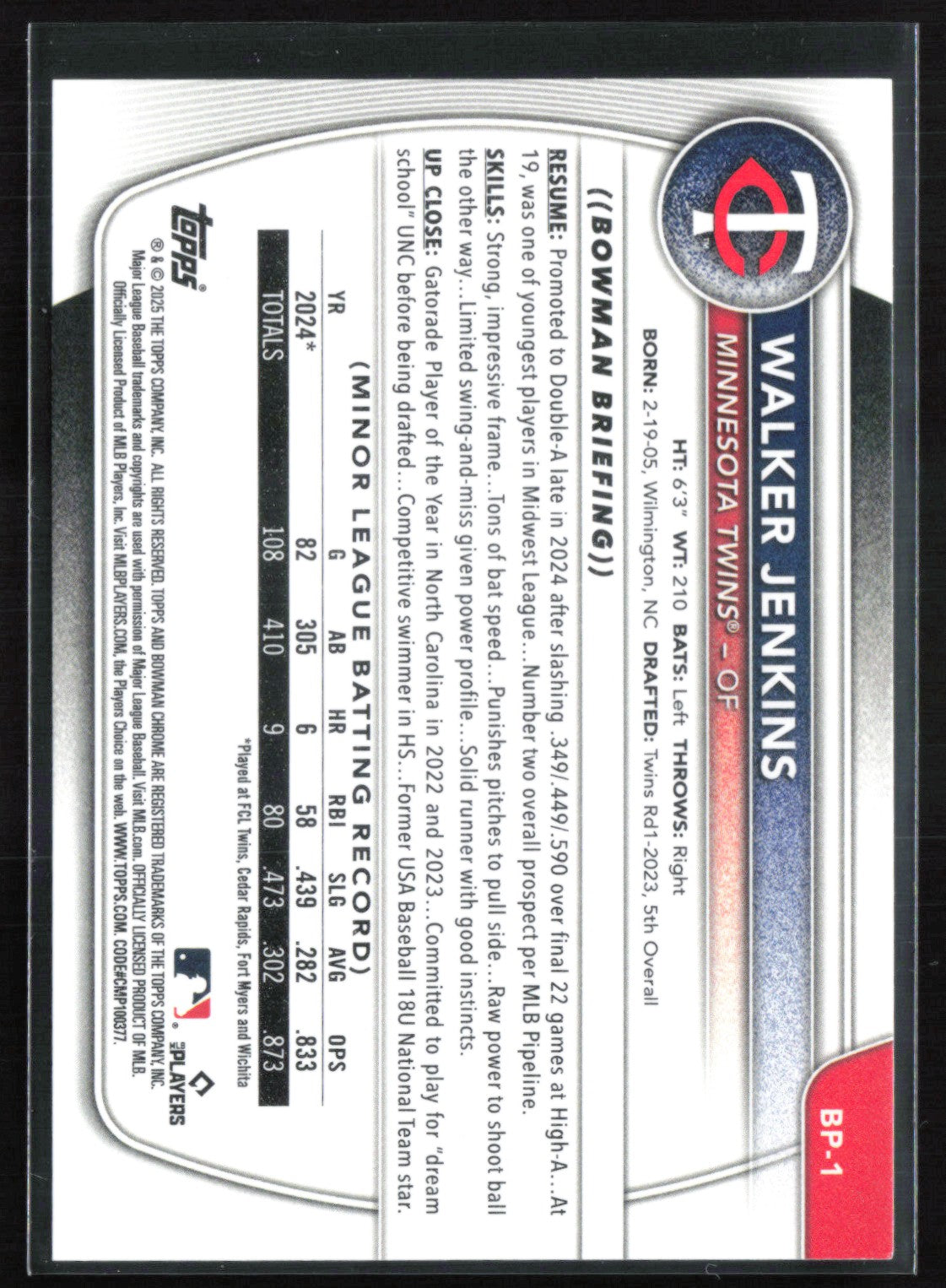 Walker Jenkins Prospects