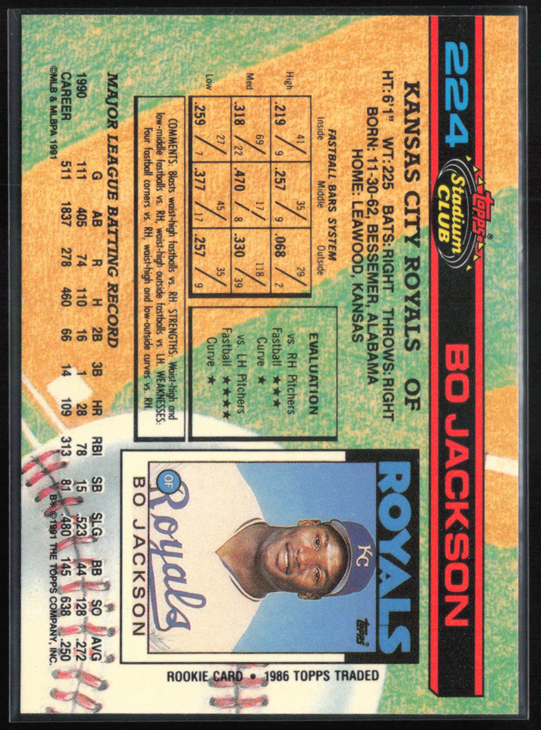 Bo Jackson 1991 Stadium Club