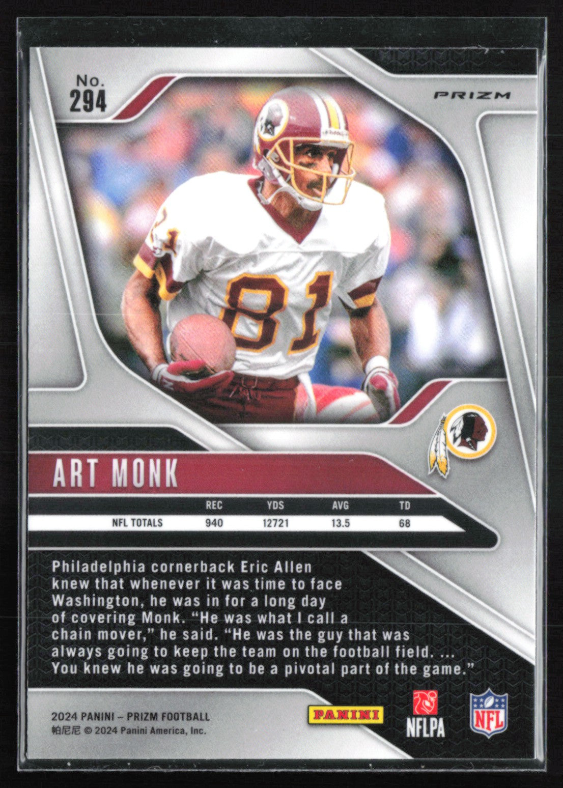 Art Monk Silver Prizm