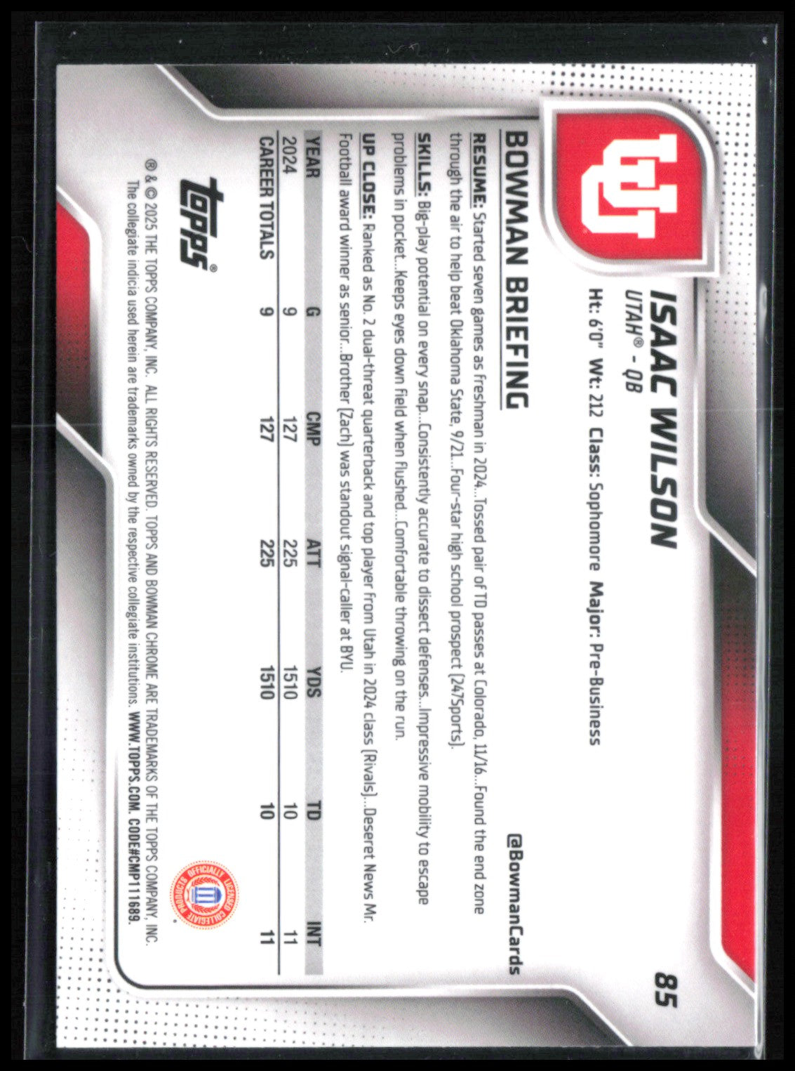 Isaac Wilson 1st Bowman /325