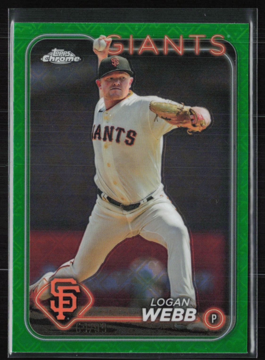 2024 Topps Chrome 168 Logan Webb Green Logofractor /99 – Dollar Box