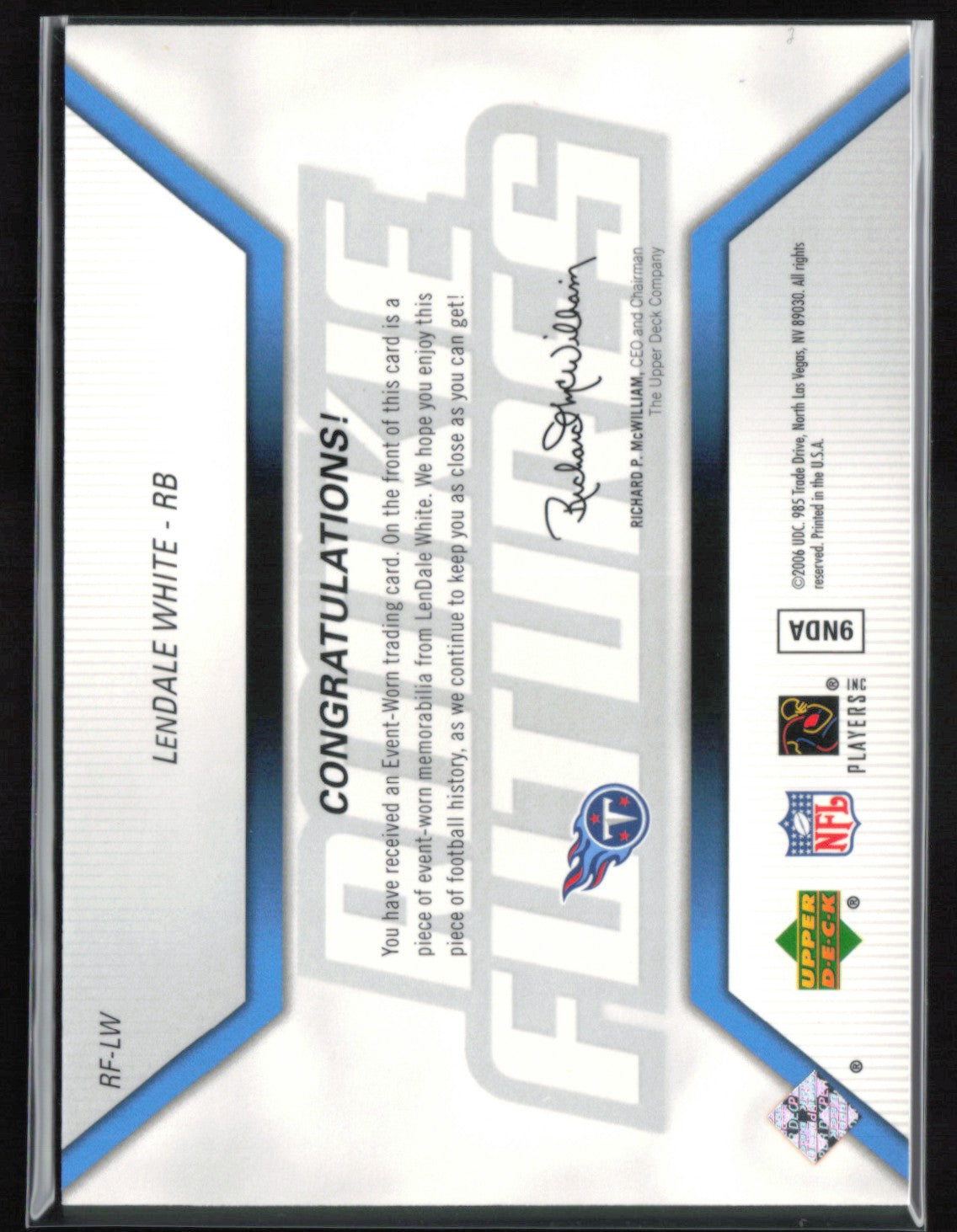 Lendale White RC Mem