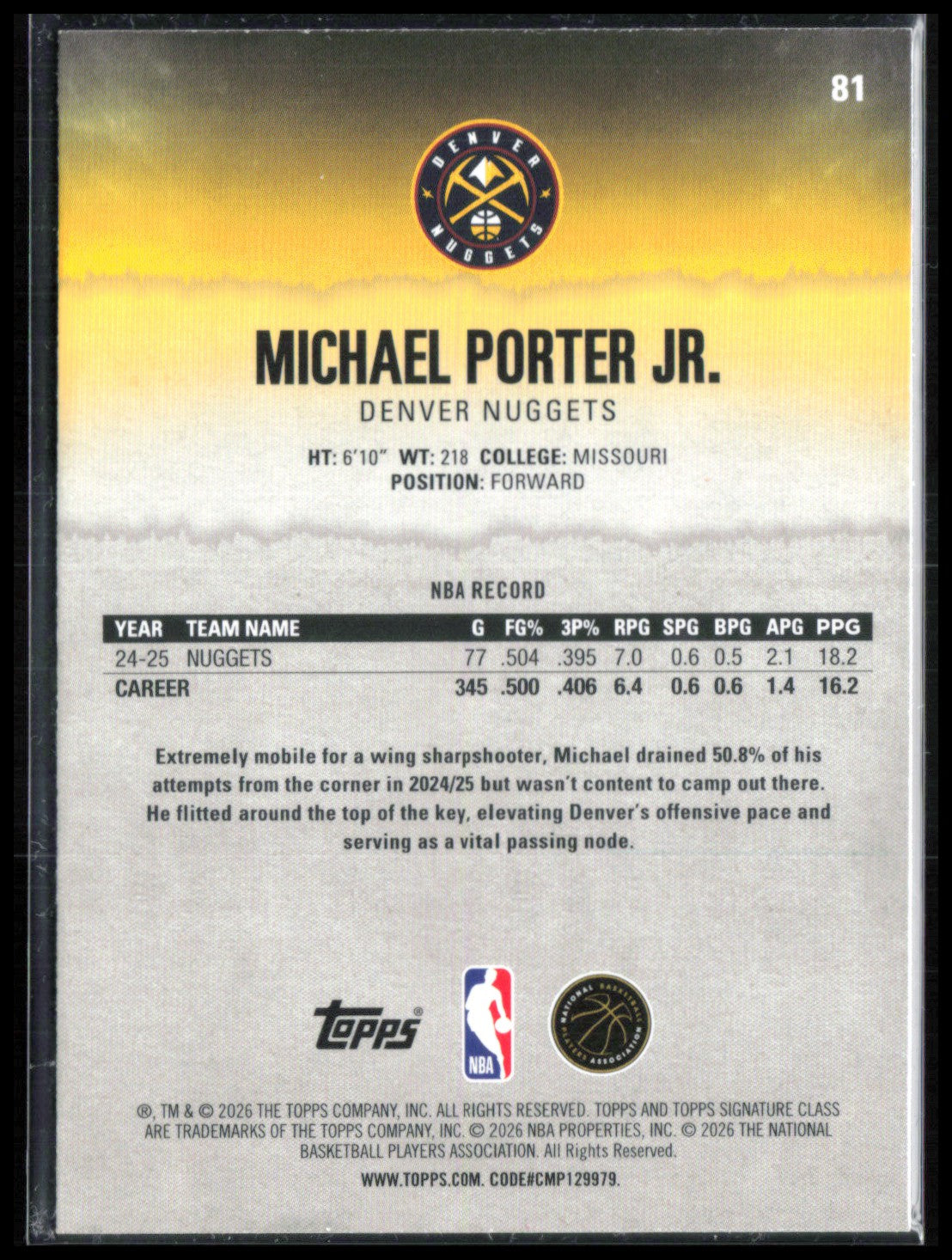 Michael Porter Jr Orange
