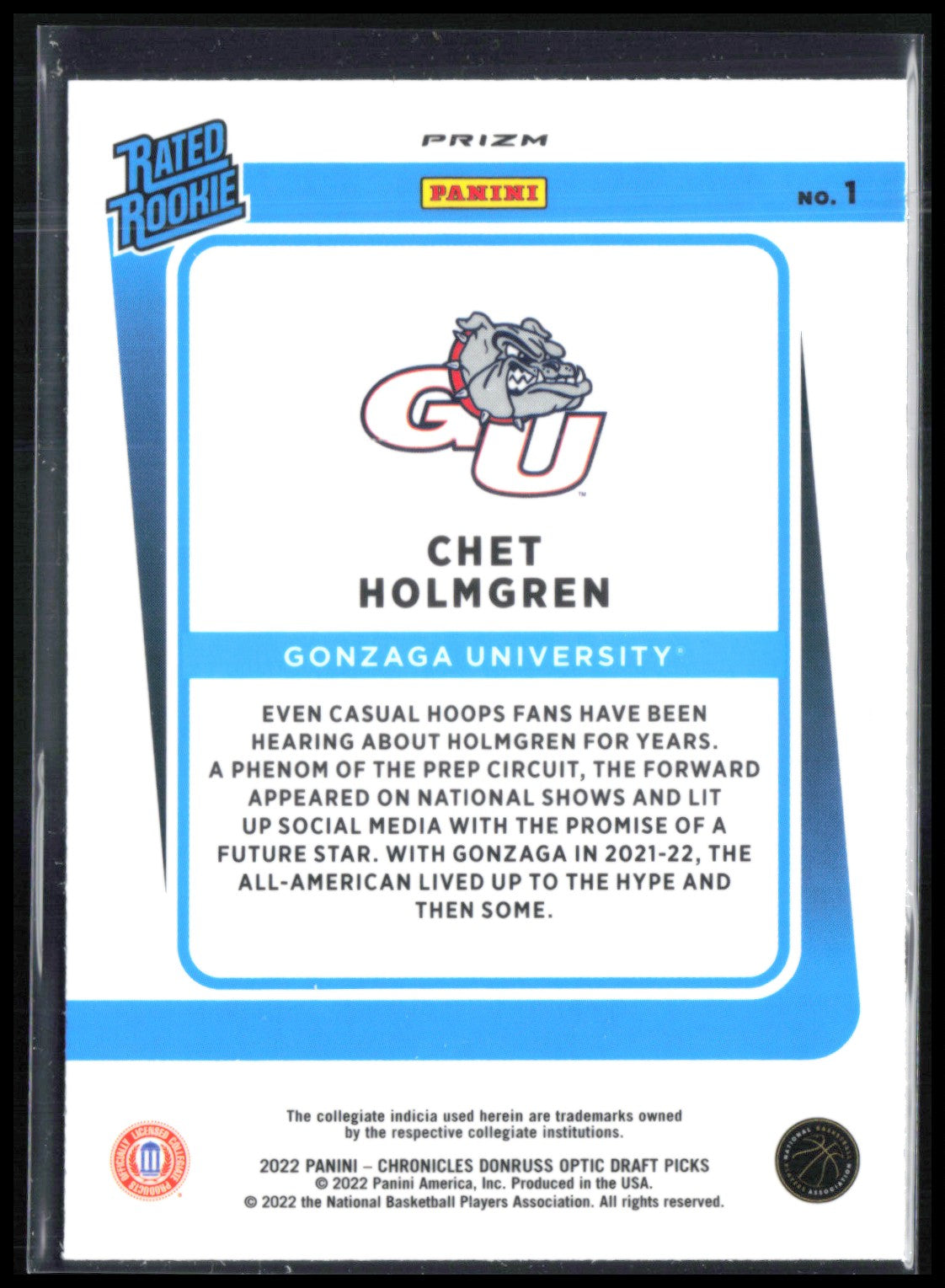 Chet Holmgren RC Holo 2022 Optic Draft Picks