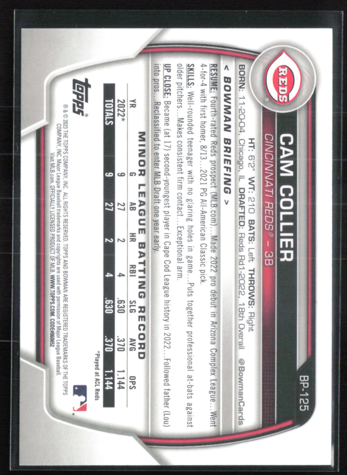 Cam Collier 1st Bowman