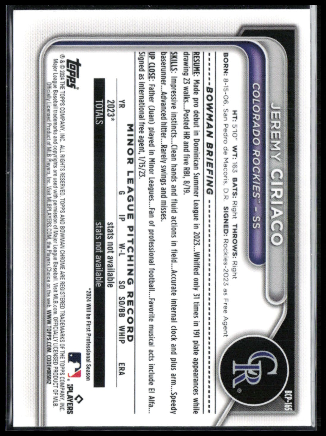 Jeremy Ciriaco 1st Bowman