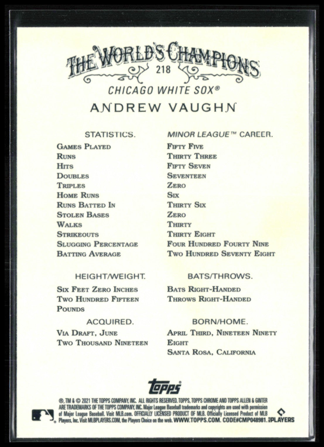 Andrew Vaughn RC