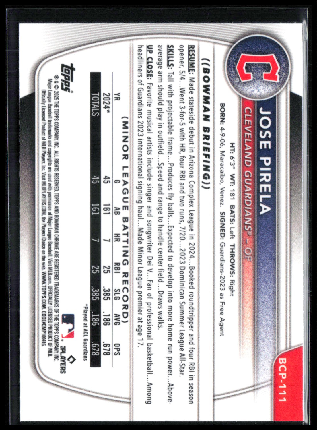 Jose Pirela 1st Bowman