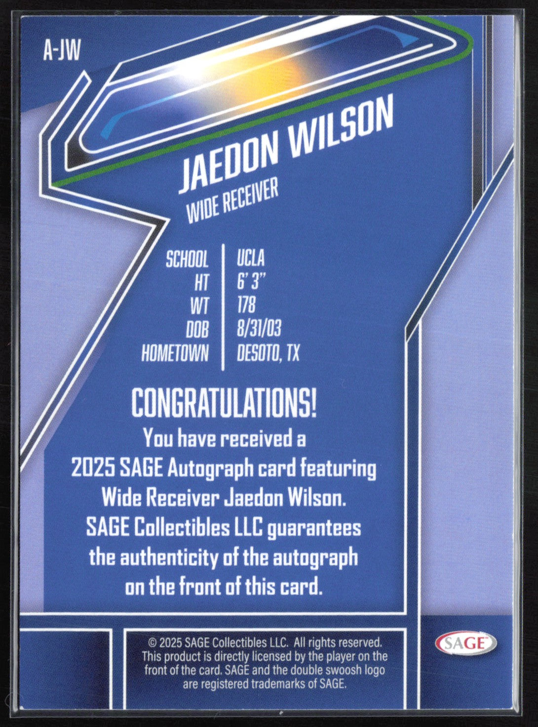 Jaedon Wilson Auto Sage