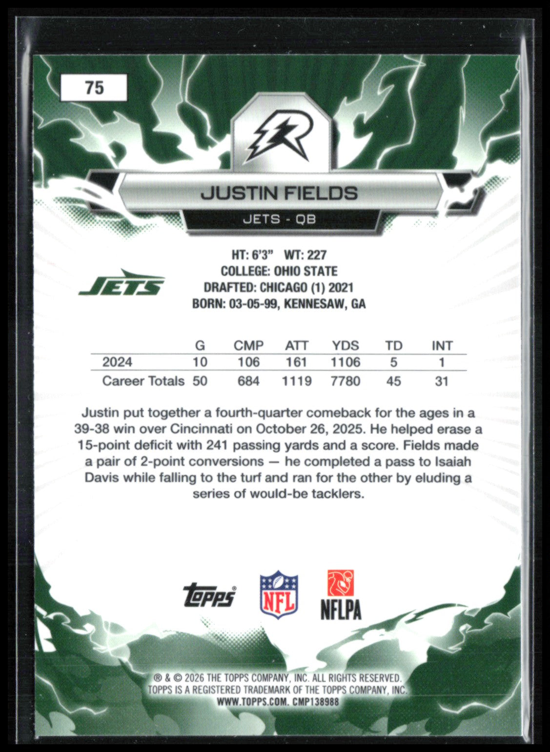Justin Fields Orange Blue Disco