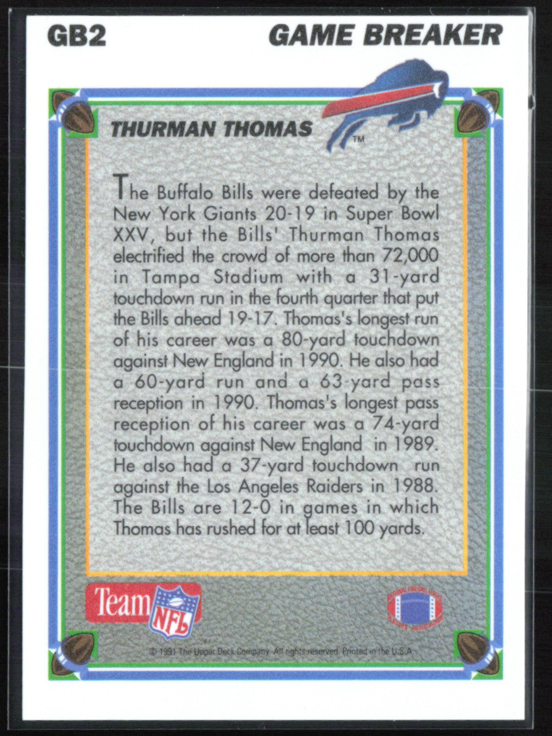 Thurman Thomas Game Breakers