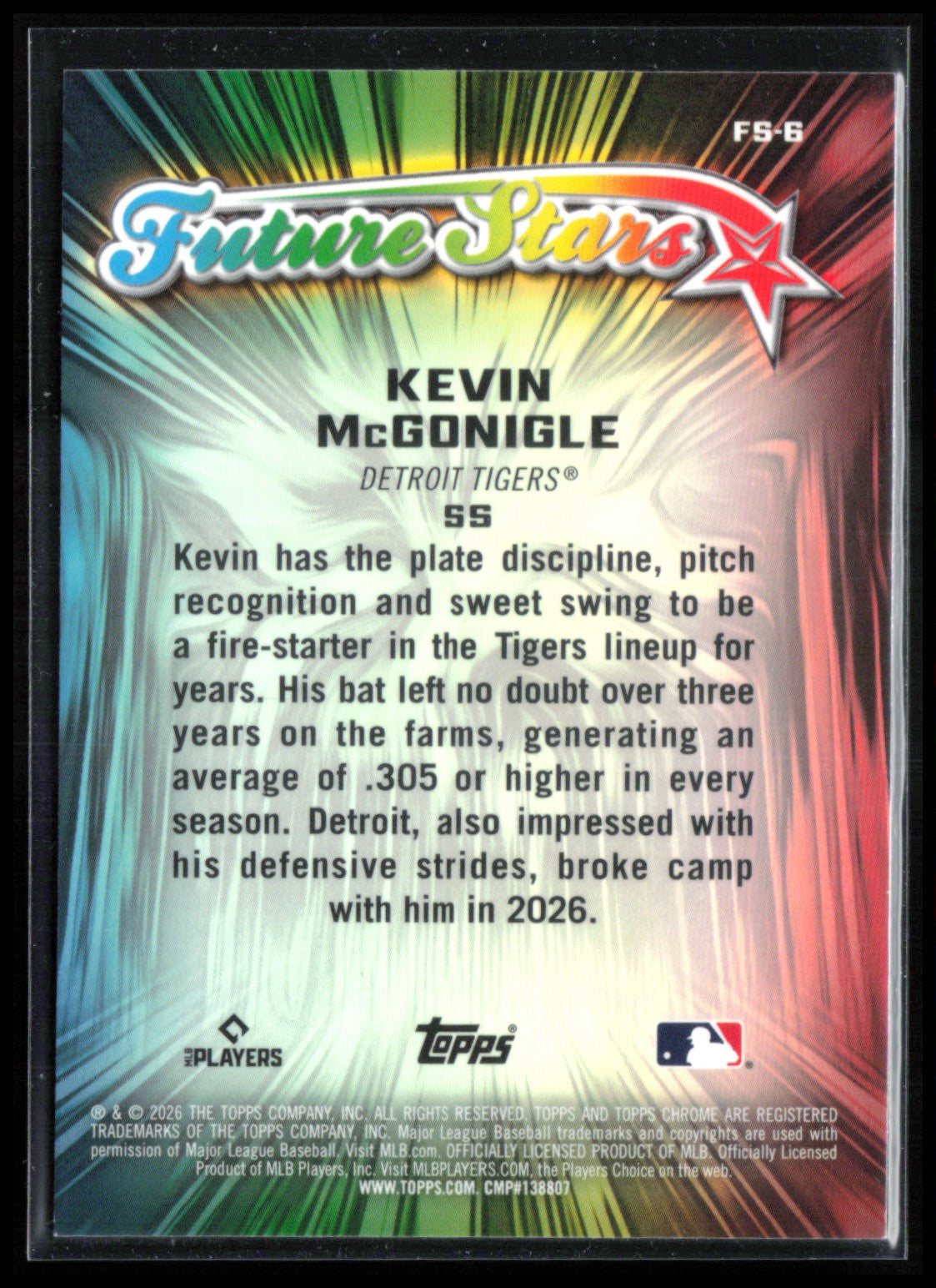 Kevin McGonigle RC Future Stars