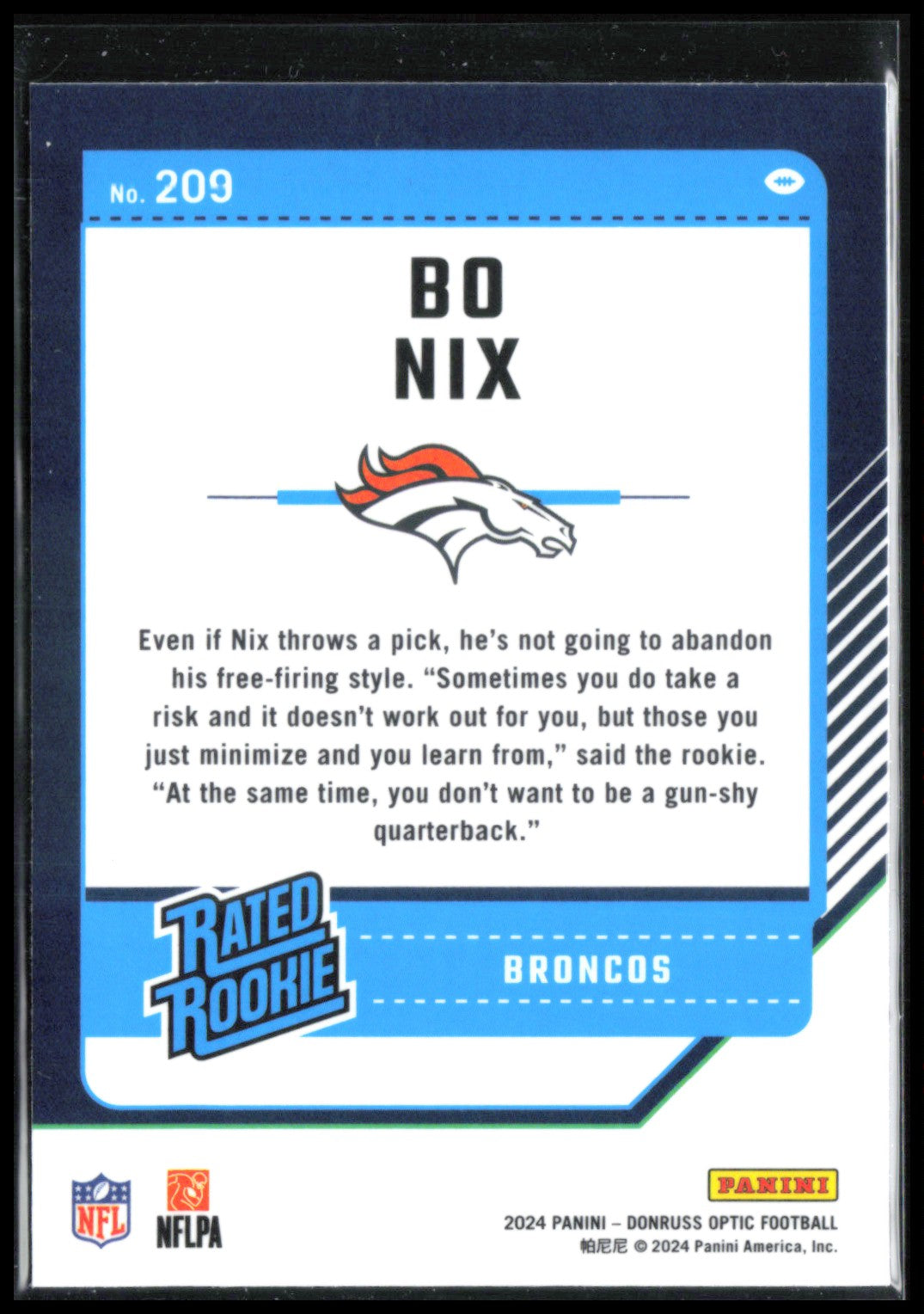 Bo Nix RC Optic Rated Rookie