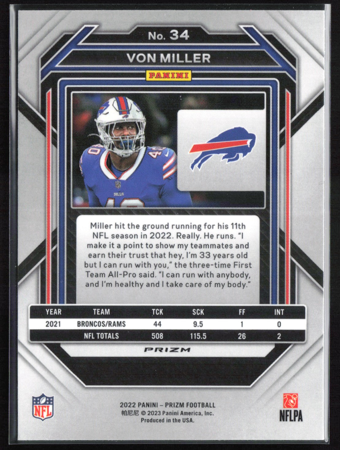 Von Miller Green Cracked Ice