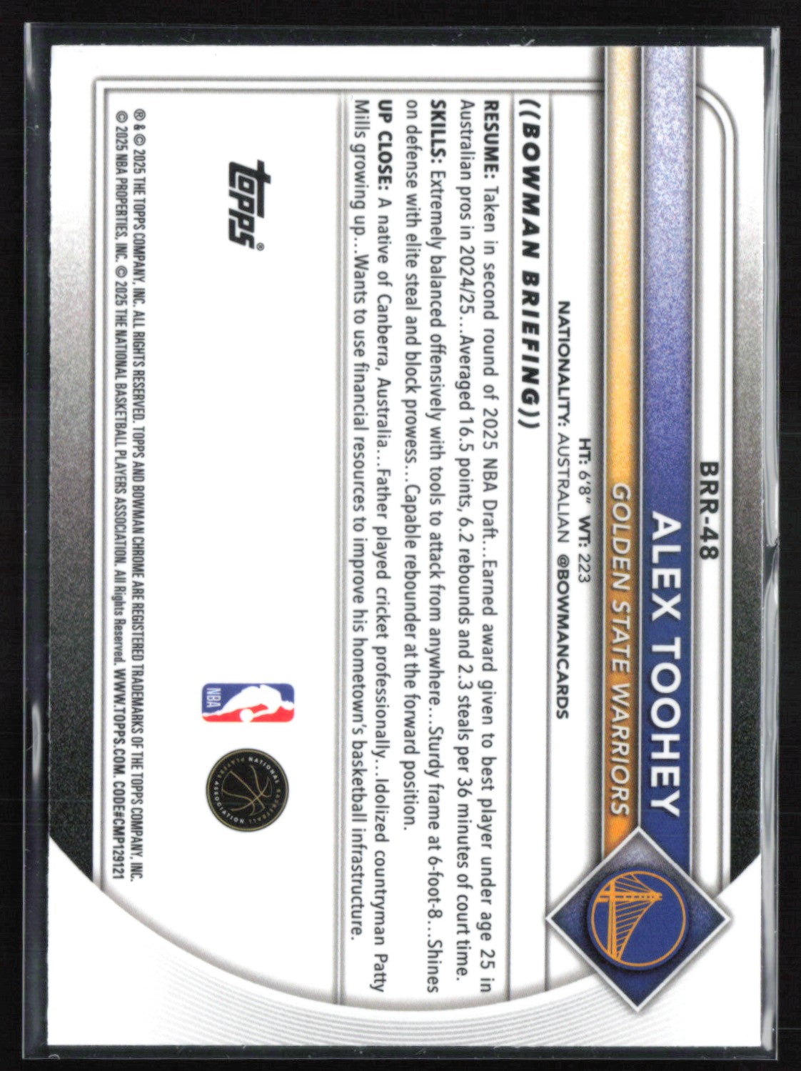 Alex Toohey RC Red Rookie Logo