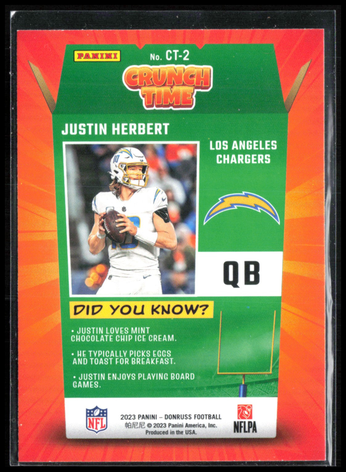 Justin Herbert Crunch Time 2023 Donruss