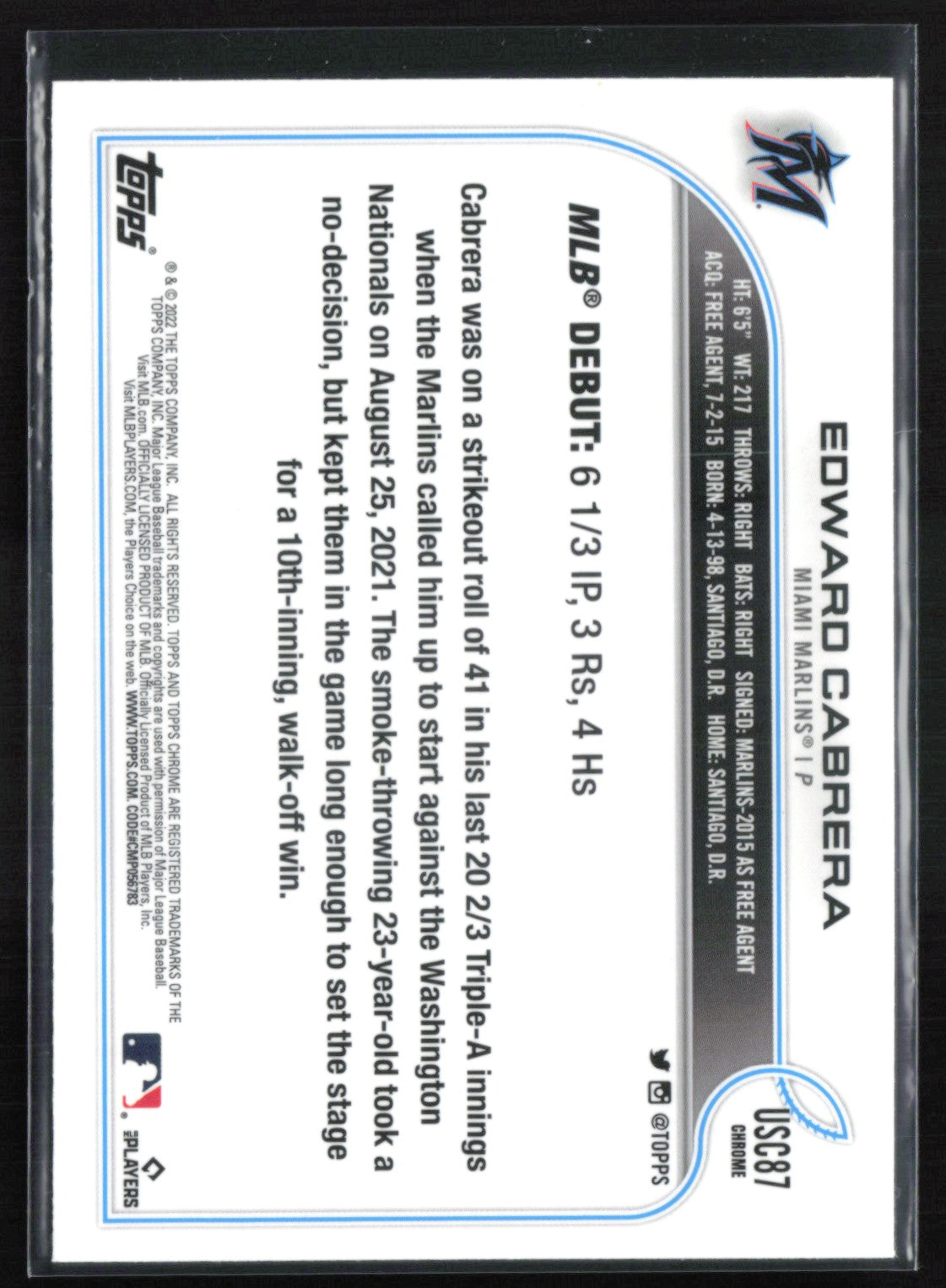 Edward Cabrera RC Purple