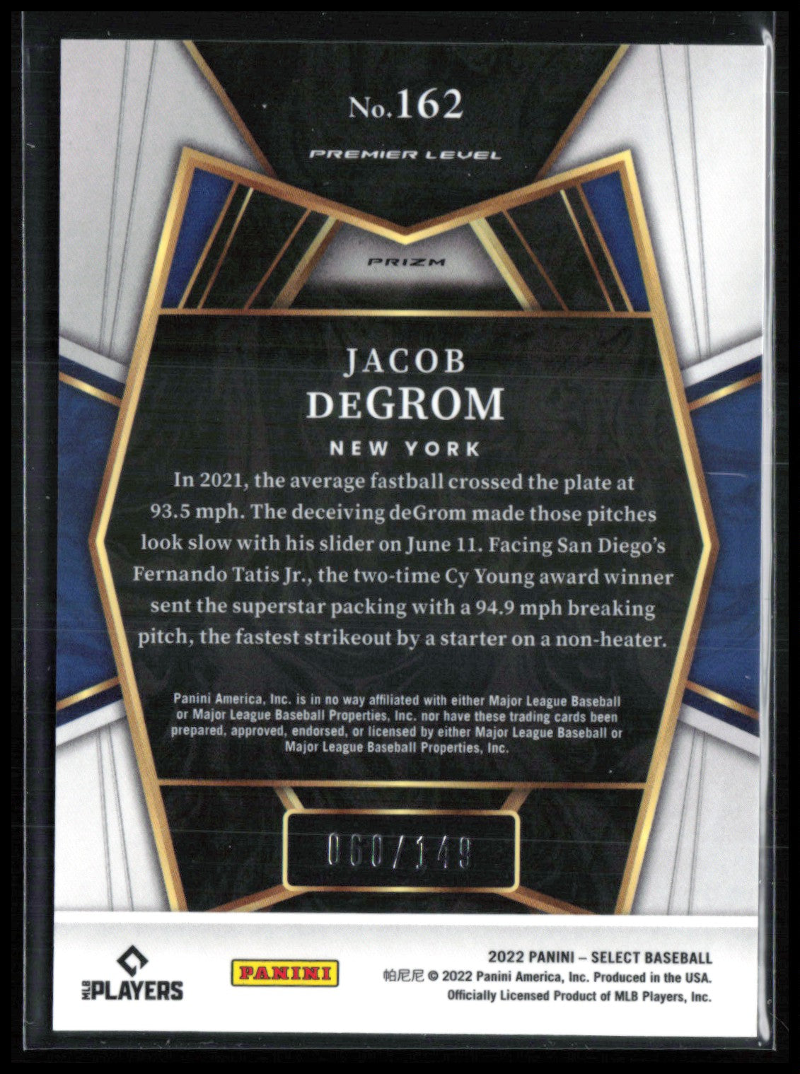 Jacob deGrom Light Blue /149