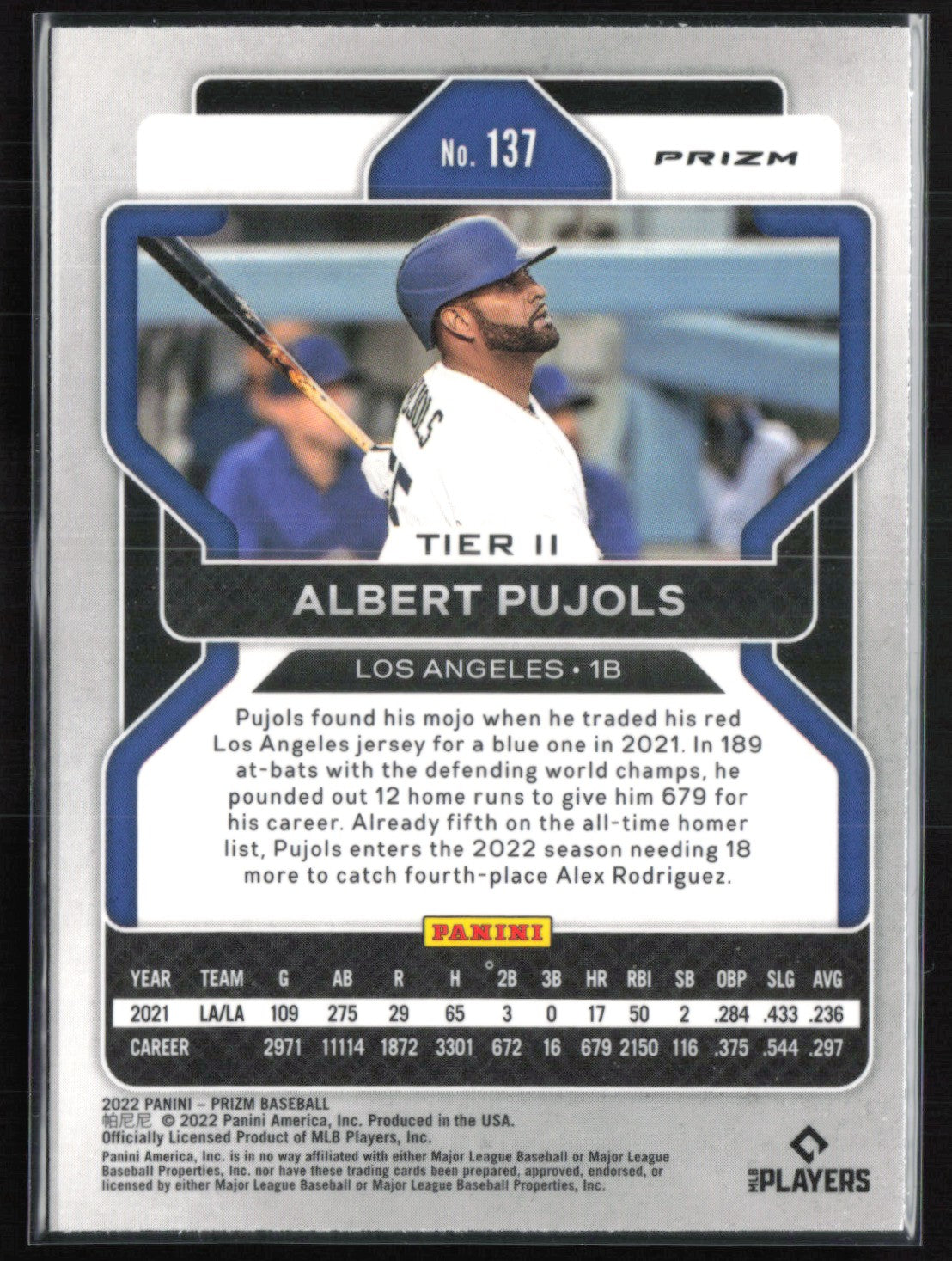 Albert Pujols Purple Tier II