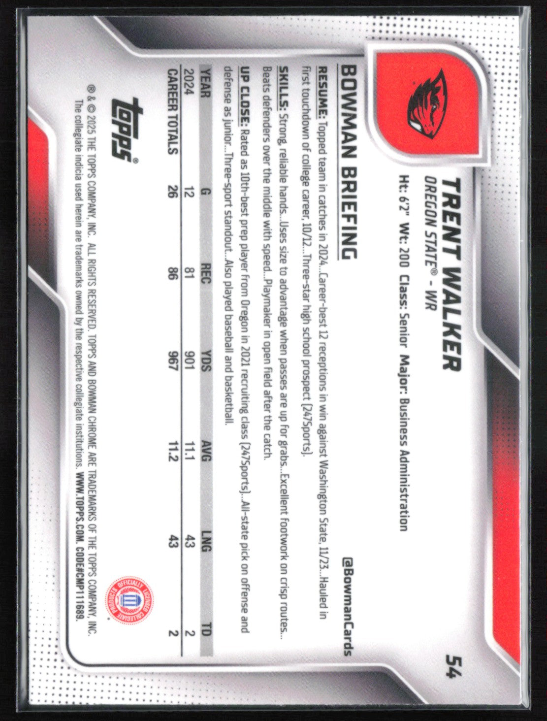 Trent Walker 1st Bowman Pink Lava