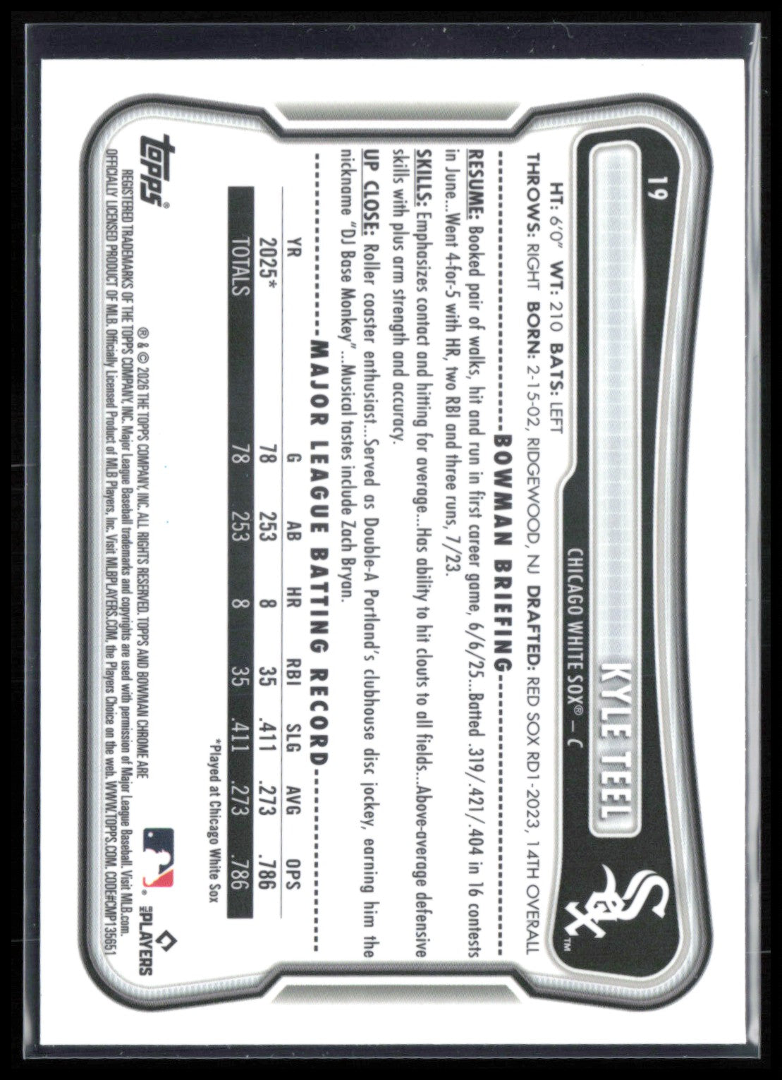 Kyle Teel RC Mojo