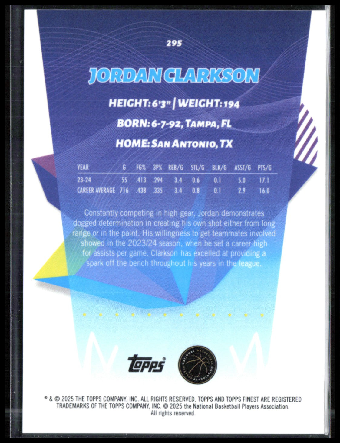 Jordan Clarkson Blue X-Fractor /49