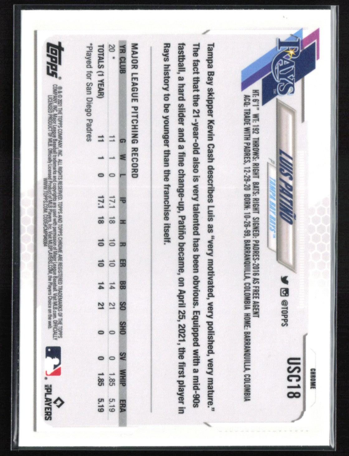 Luis Patiño RC Purple Refractor