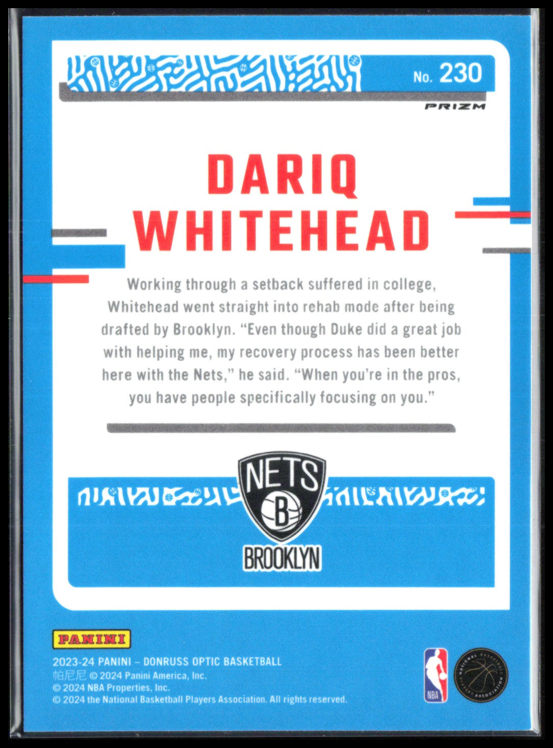 Dariq Whitehead RC Purple Flash