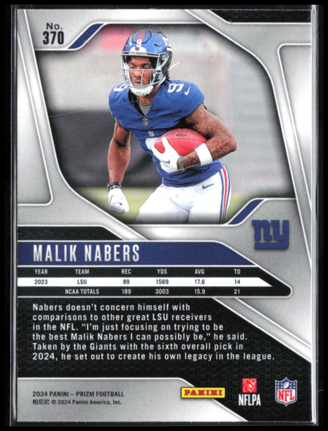 Malik Nabers RC 2024 Prizm