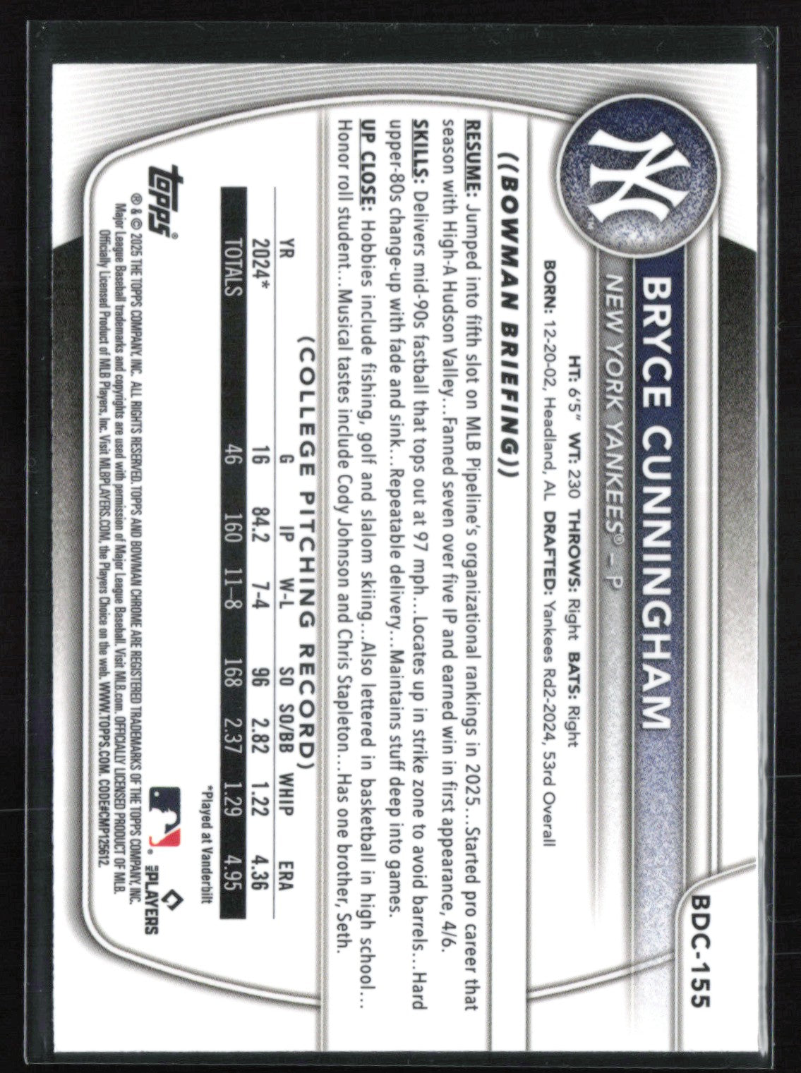 Bryce Cunningham Prospects