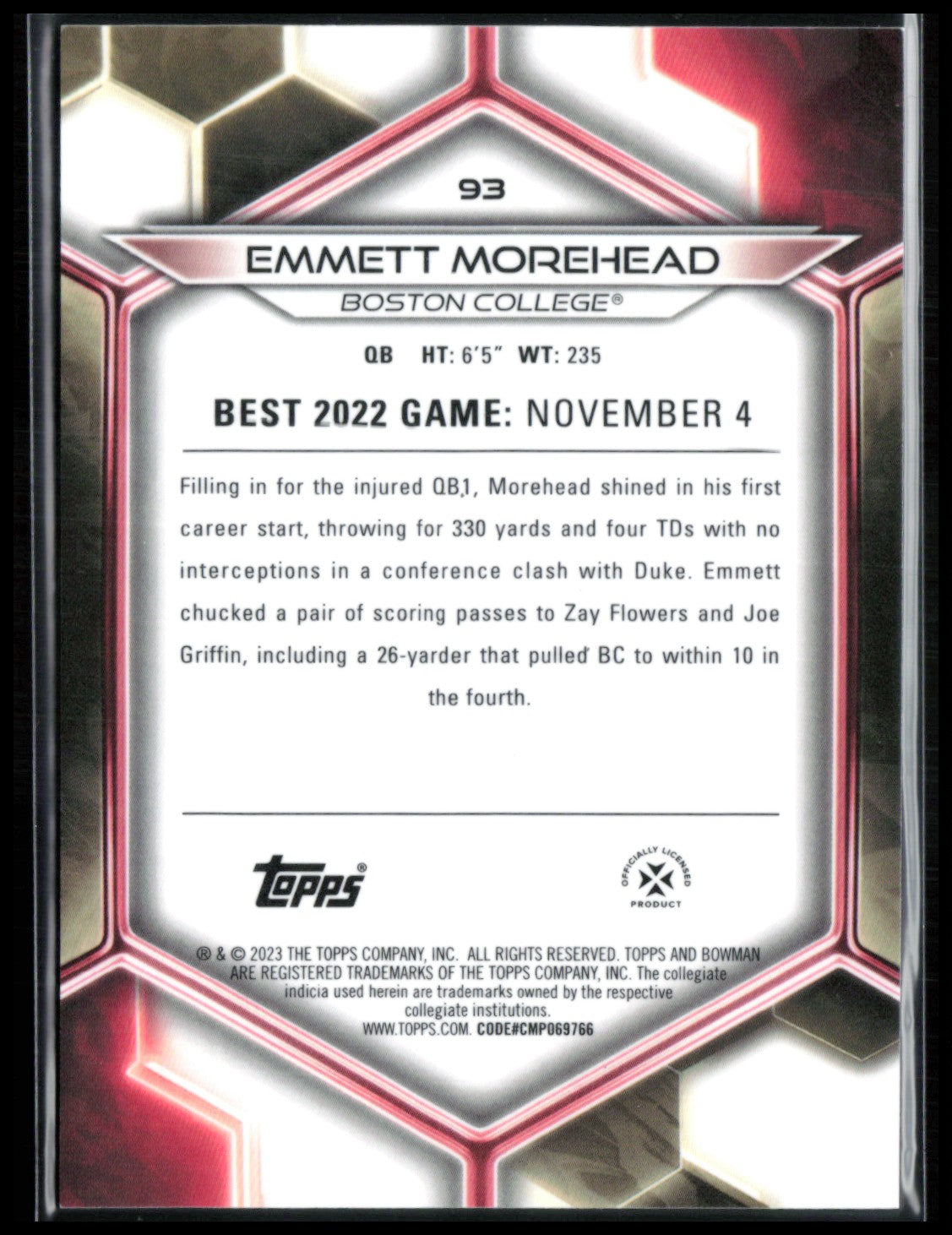 Emmett Morehead /5 2023 Bowman's Best U