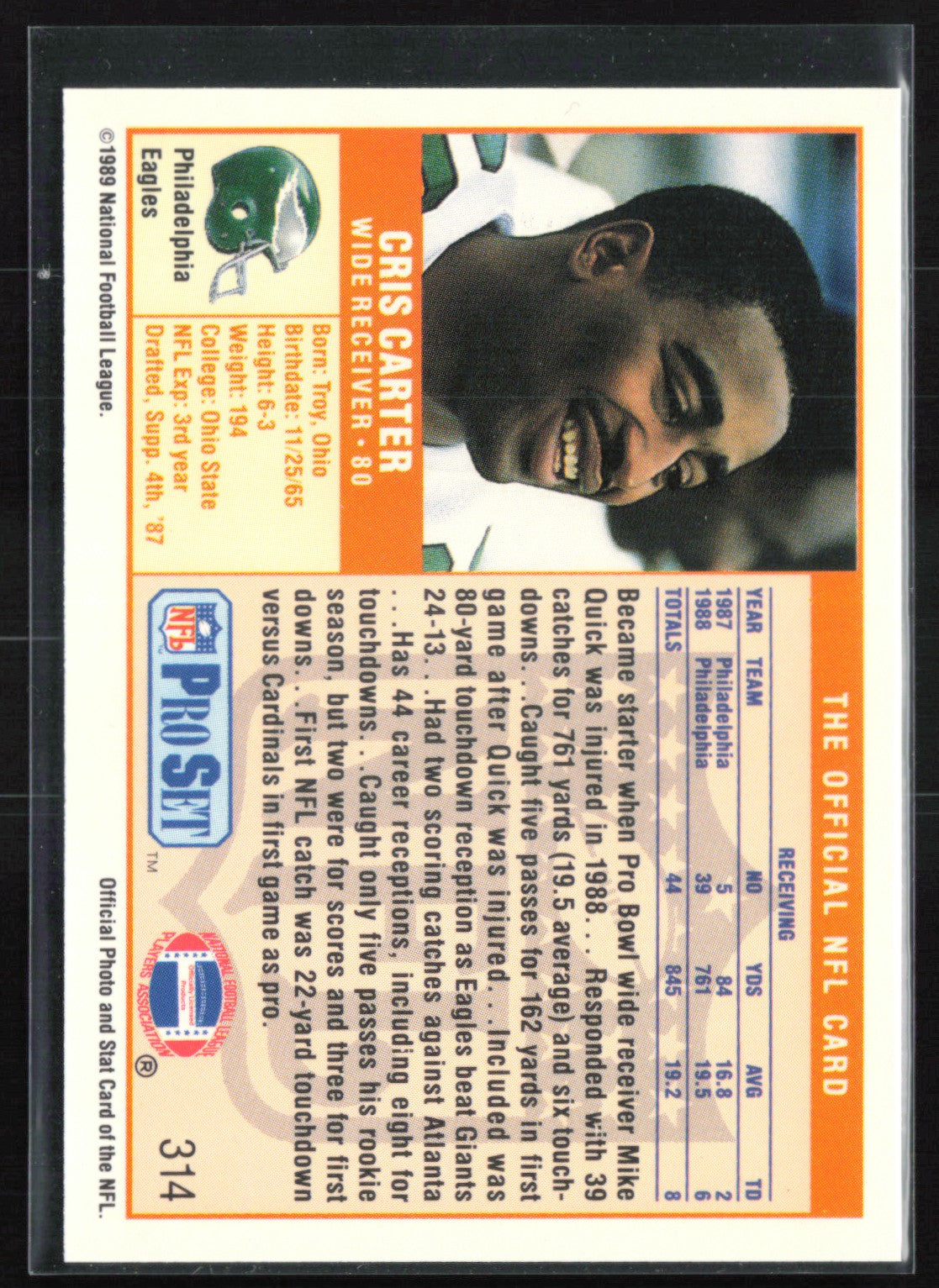 Cris Carter 1989 Pro Set