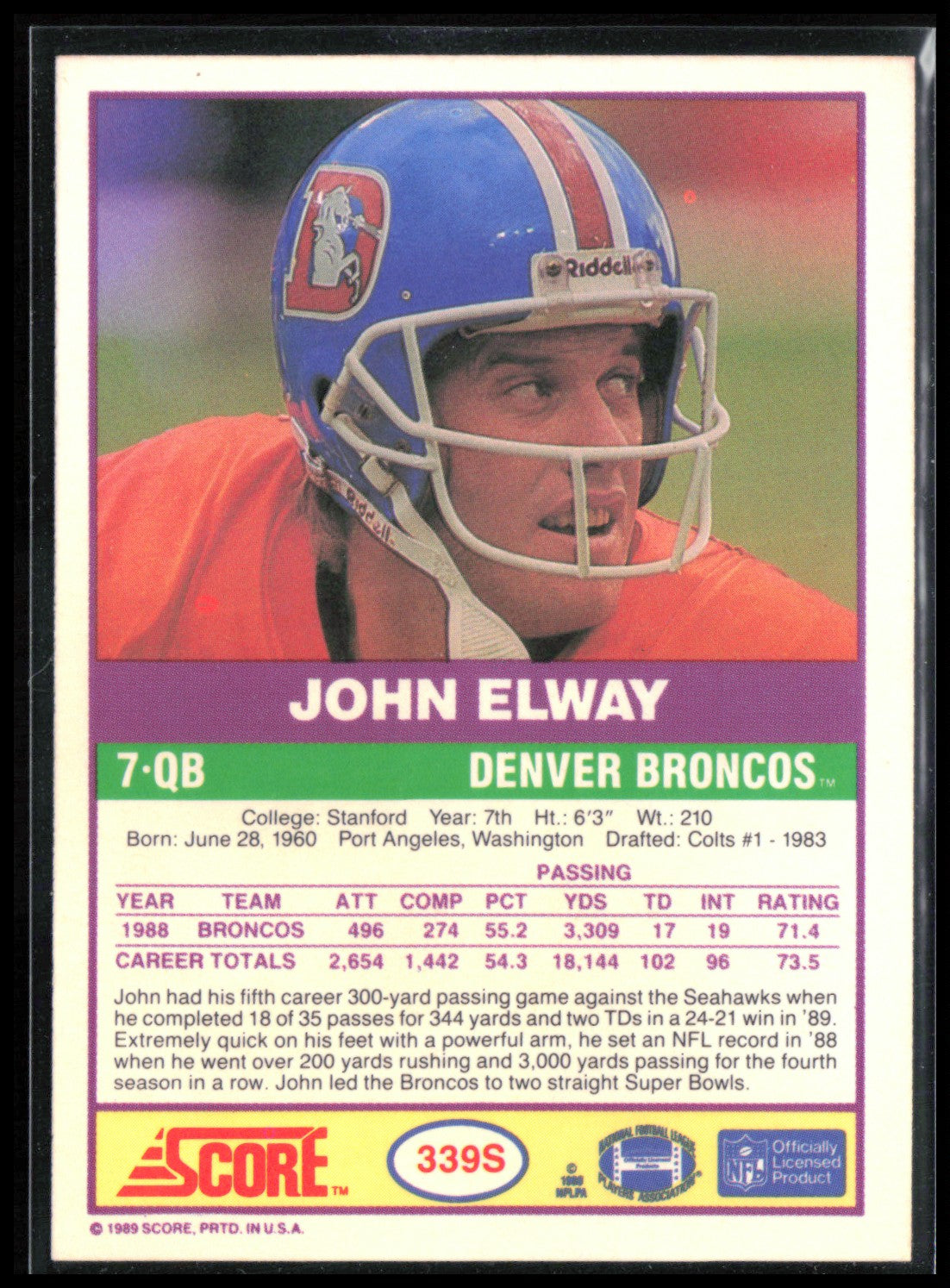 John Elway Purple