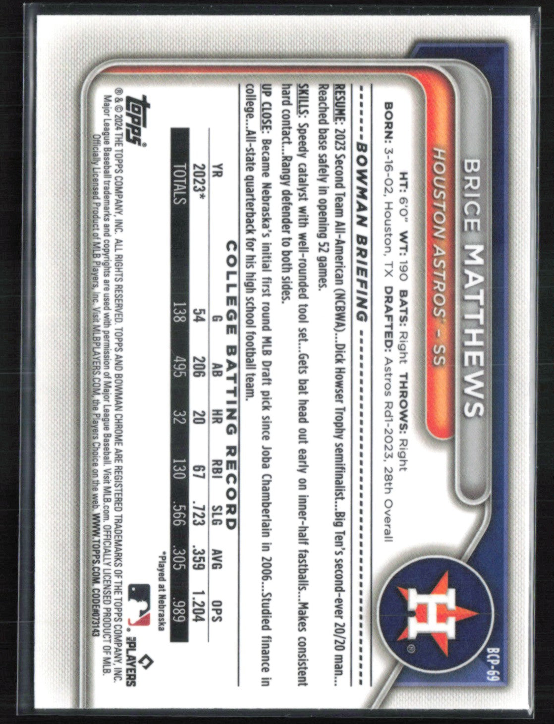 Brice Matthews 1st Bowman