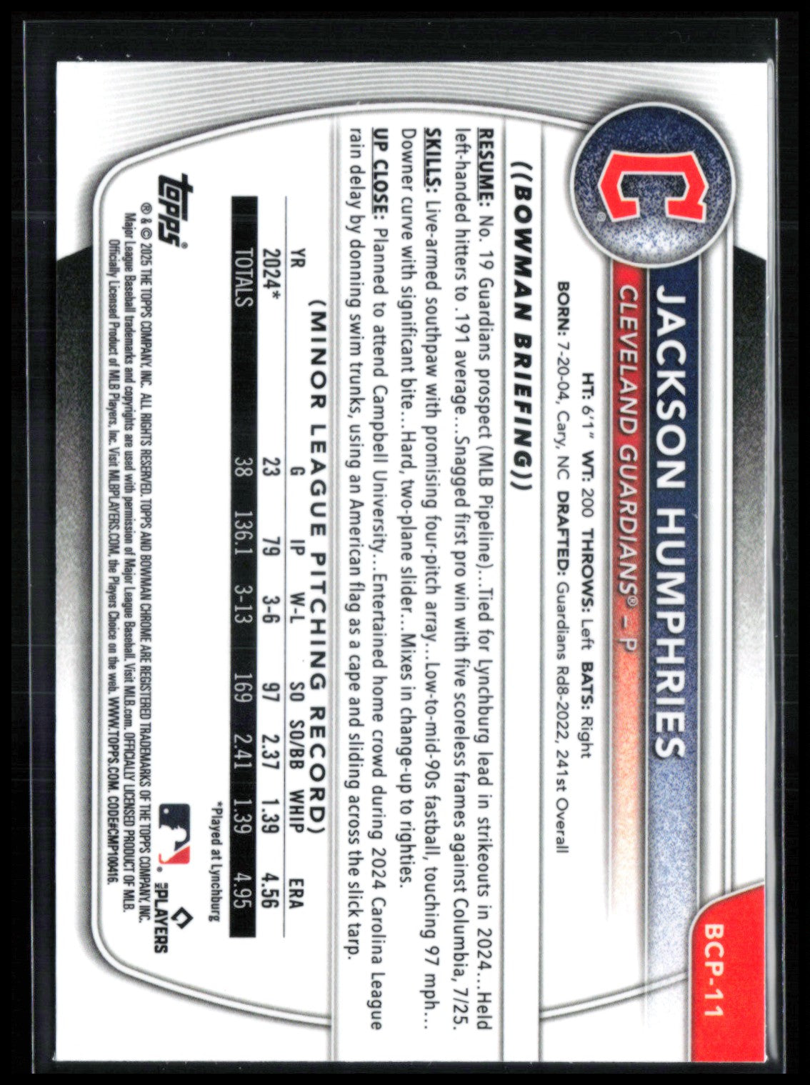 Jackson Humphries 1st Bowman